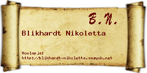 Blikhardt Nikoletta névjegykártya