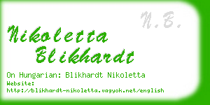 nikoletta blikhardt business card